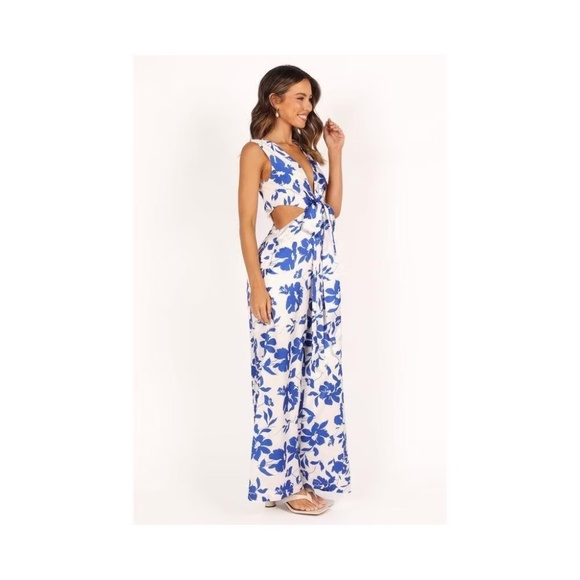 NWT Petal and Pup Womens Lulu Wrap Front Jumpsuit - Blue Floral L - Picture 5 of 5